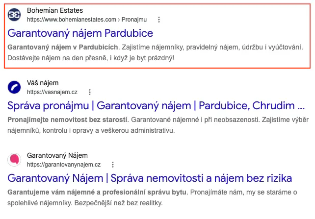 Titulek a popisek stránky ve výsledcích Google